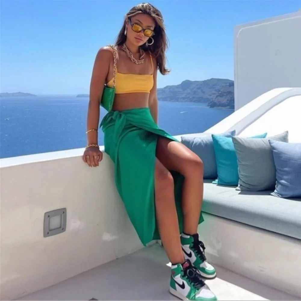 Zara Wrap Skirt Green